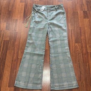 Forever 21 plaid flared wide leg pants